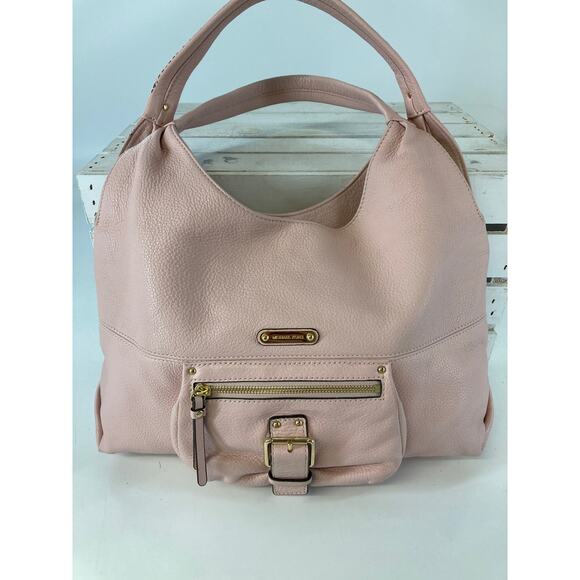 MICHAEL KORS, PINK PEBBLED LEATHER LARGE SHOULDER BAG (ASIS) - Picture 9 of 16